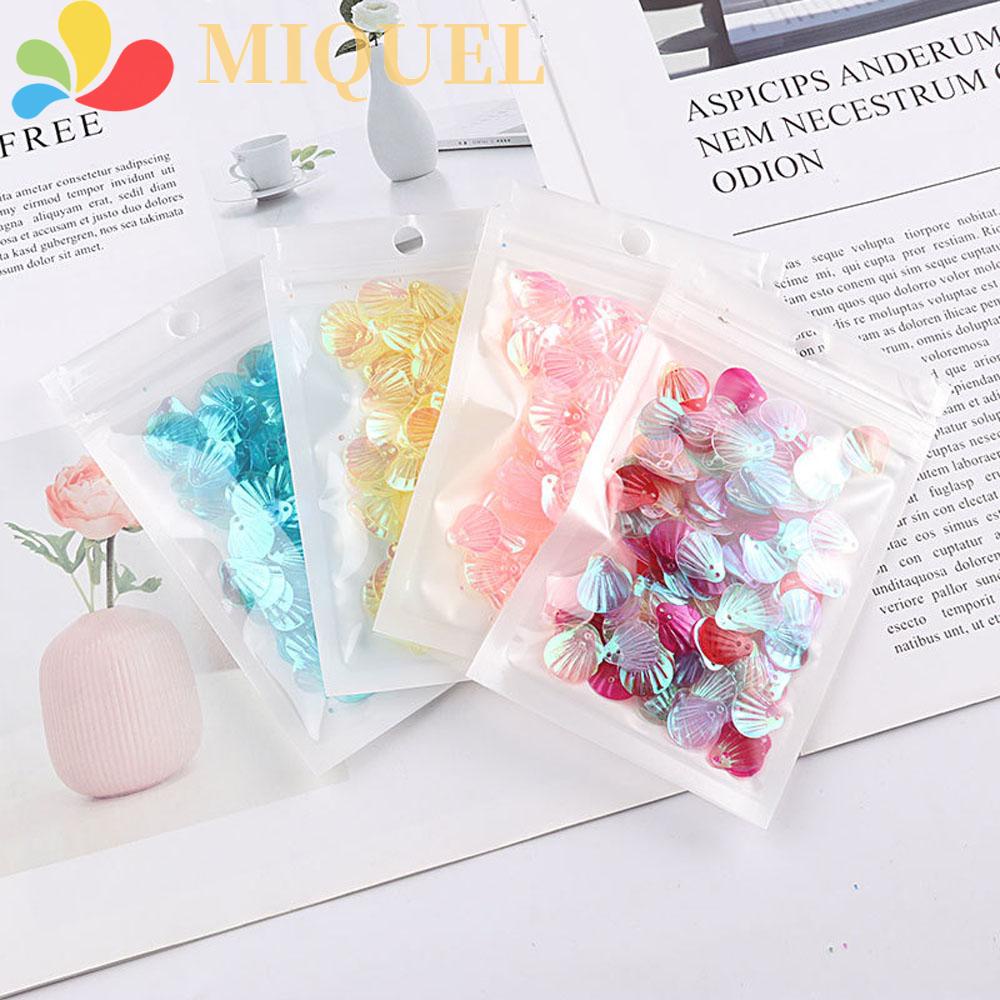 MIQUEL Phụ Kiện Trang Điểm Mắt Hình Vỏ Sò Đính Kim Sa Lấp Lánh DIY