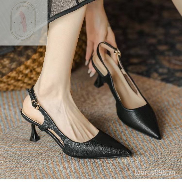 Giày Sandal Cao Su Đế Thấp 3cm Thời Trang Thanh Lịch PU