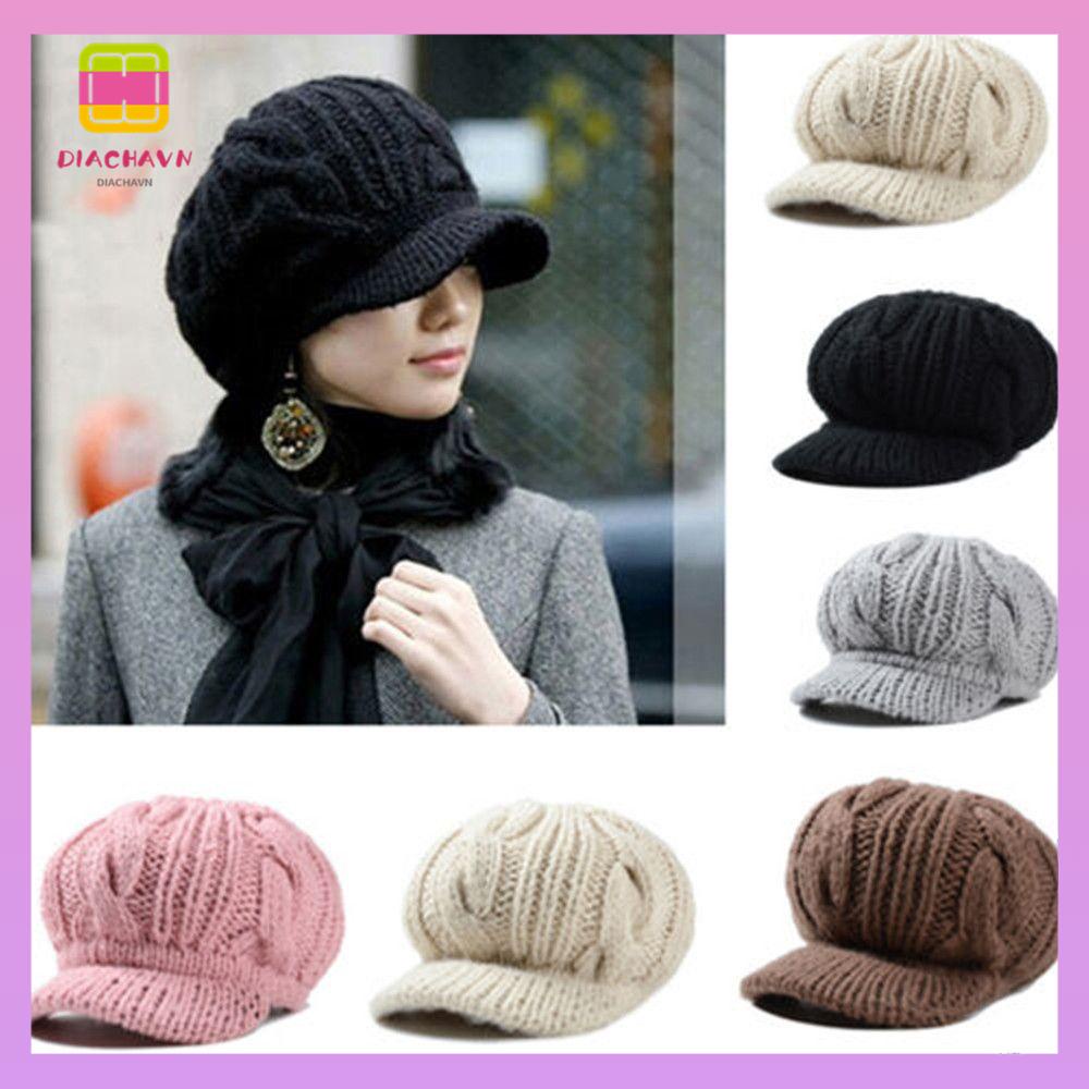 DIACHAVN Mũ Beret Dệt Kim Phong Cách Vintage Cho Nữ