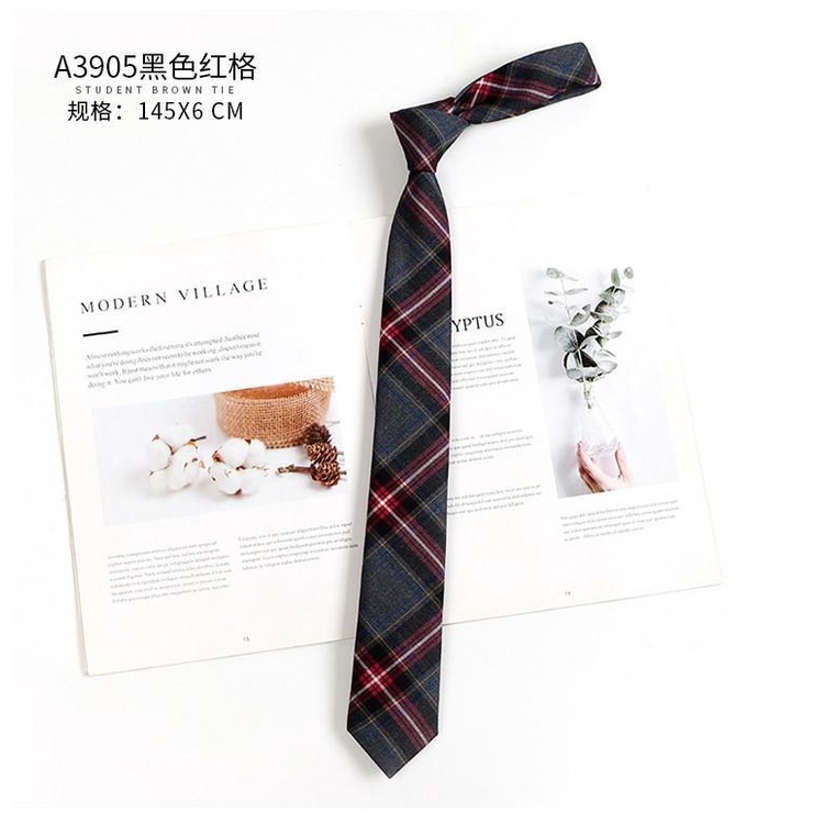 Cà Vạt Nơ Họa Tiết Sọc Caro Phong Cách Retro Nhật Bản