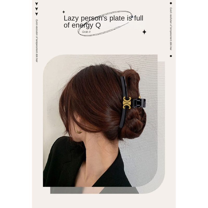 Kẹp Tóc Hình Cá Mập Màu Đen Phong Cách Retro Cao Cấp Cho Nữ