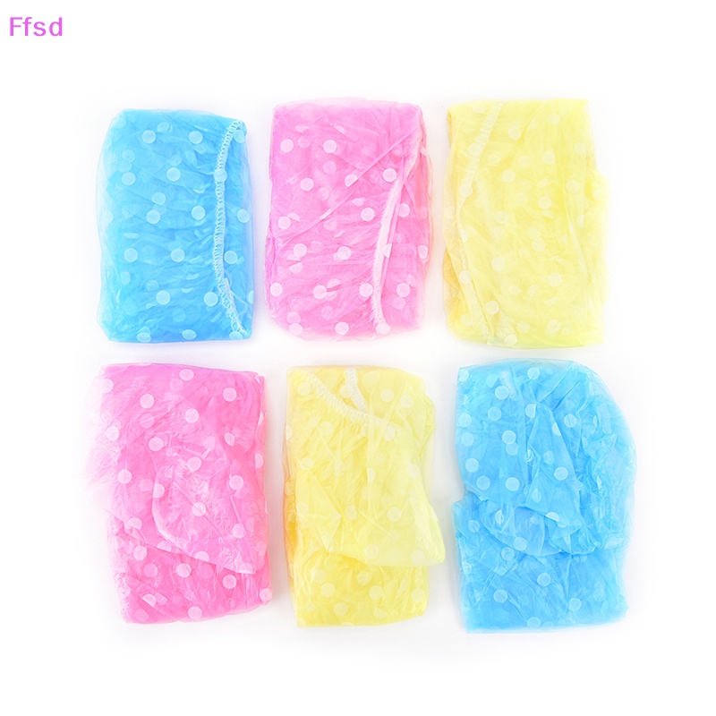 Bộ 3 Mũ Trùm Tóc Bằng Nhựa Co Giãn Chống Thấm Nước Họa Tiết Chấm Bi Cho Nữ