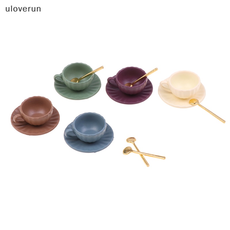 Set 3 Ly Cà Phê / Đĩa / Muỗng Xinh Xắn Dành Cho Nhà Búp Bê