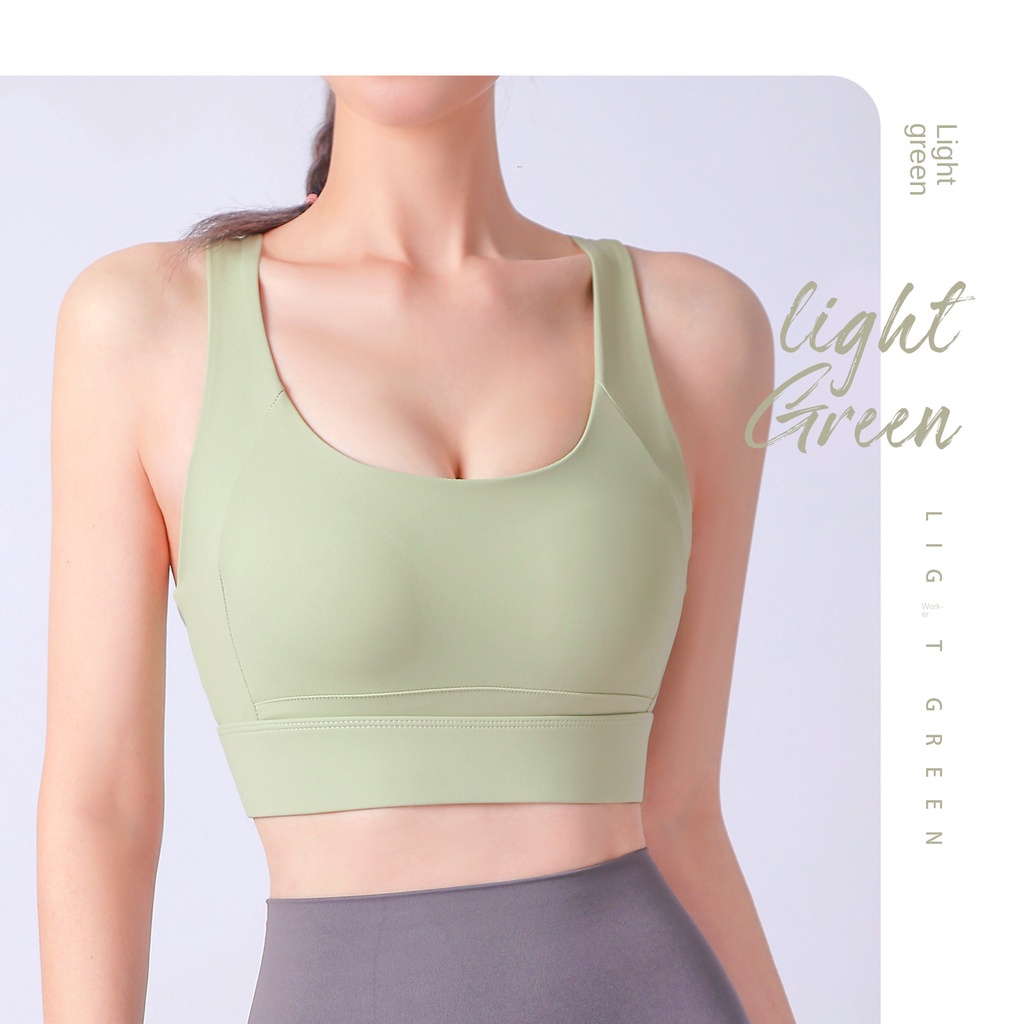 Áo Ngực Thể Thao Một Mảnh Cố Định Chống Sốc Độ Dính Cao Cho Nữ Tập Yoga Chạy Bộ