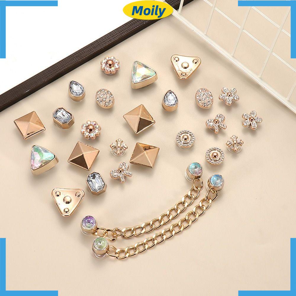 MOILYVN Dây Xích Kim Loại Hình Hoa Dùng Trang Trí Giày DIY