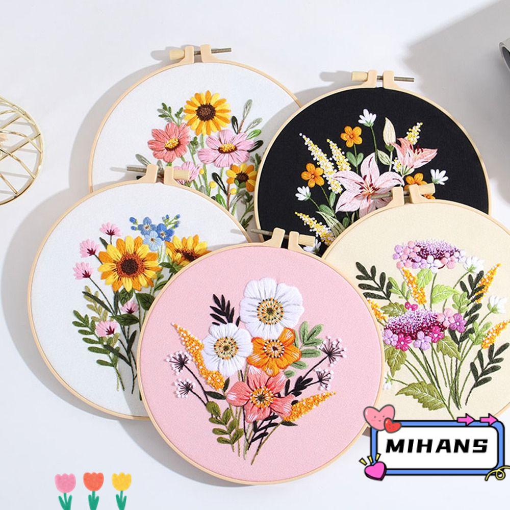MIH Bộ Dụng Cụ Thêu Hình Hoa Trang Trí Cho Người Mới Bắt Đầu