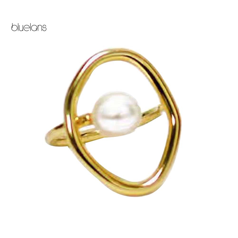 Nhẫn Đính Ngọc Trai Nhân Tạo Thời Trang Dành Cho Nữ