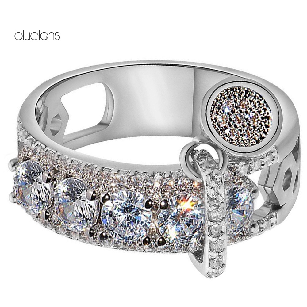 Nhẫn Đính Đá Zircon Tròn Sang Trọng Cho Nữ