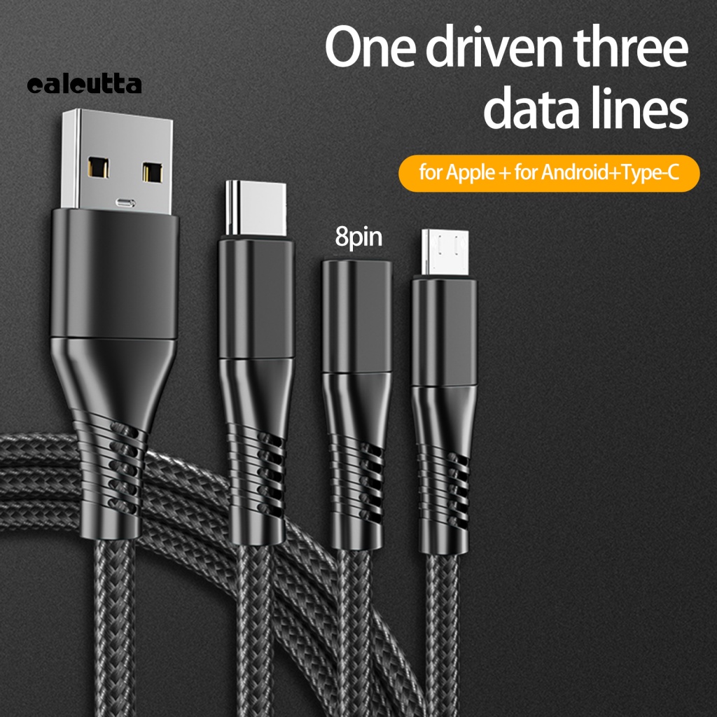 Cáp Sạc Nhanh Chip Thông Minh 3 Trong 1 Chống Rối Cho Gia Đình