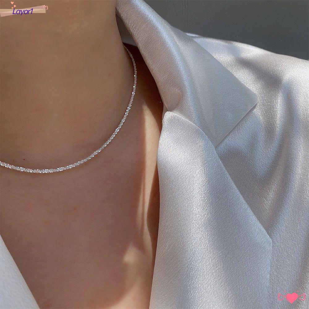 LAYOR1 Vòng Cổ Choker Lấp Lánh Thời Trang