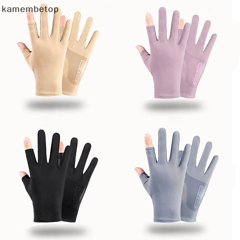 Găng Tay Lụa Lạnh Mỏng Thoáng Khí Chống Trượt Có Thể Chạm Màn Hình Cảm Ứng Bảo Vệ