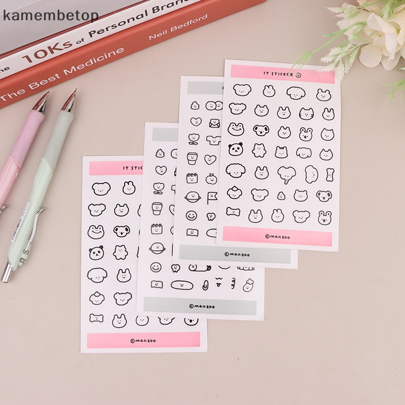 Bộ 10 Miếng Dán Trang Trí Điện Thoại / Sổ Tay Hình Động Vật Mini Dễ Thương