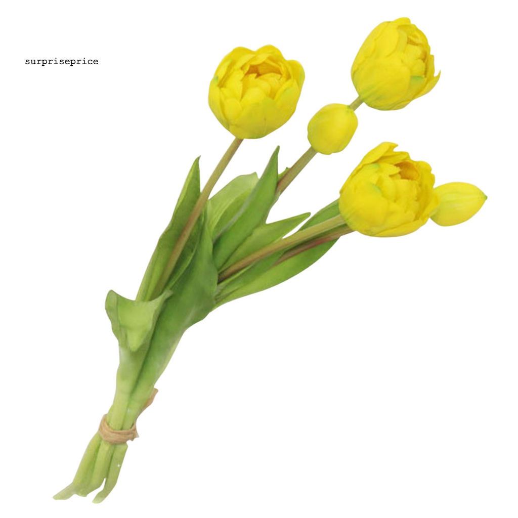 1 Bó Hoa Tulip Nhân Tạo Bằng Nhựa PVC Không Cần Khoan Lỗ Dùng Trang Trí Nhà Cửa