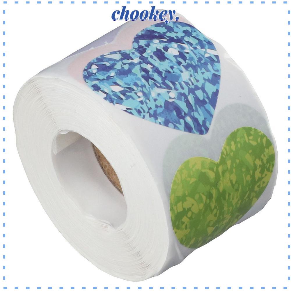 CHOOKEY 1 Cuộn 500 Miếng Dán Hình Trái Tim Lấp Lánh Trang Trí Tiệc
