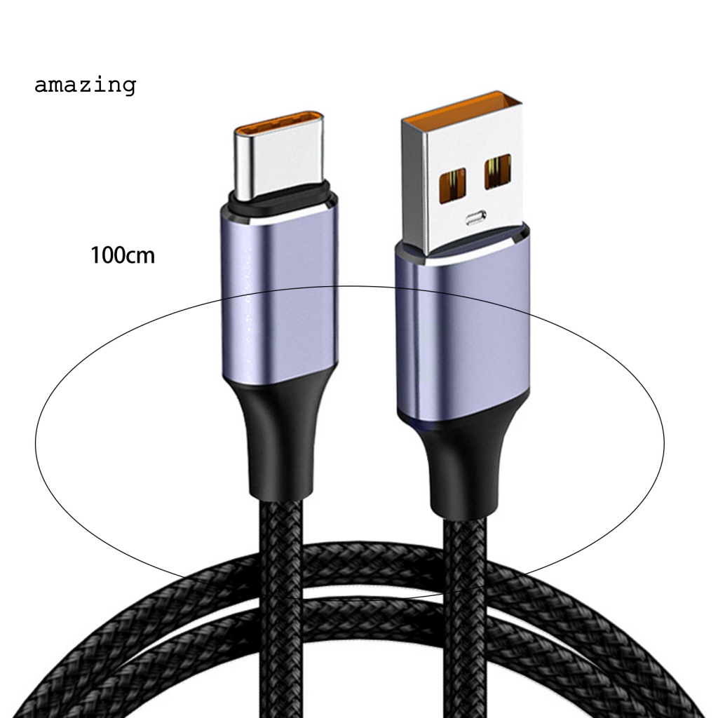 Dây Cáp Sạc Nhanh USB Type-C 6A 100W Chống Rối Dành Cho Điện Thoại Di Động