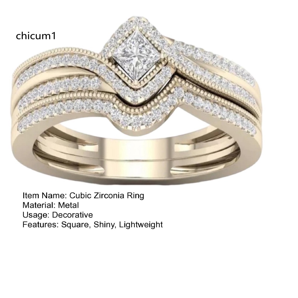 Nhẫn Hợp Kim Đính Đá Zircon Kiểu Dáng Tinh Tế Sang Trọng Cho Nữ