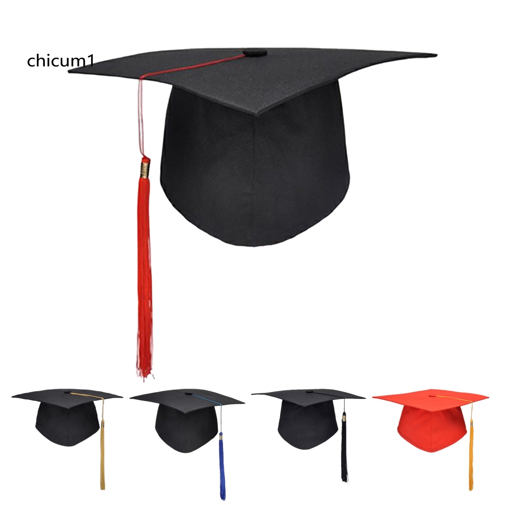 Mũ Mortarboard CC Thiết Kế Cổ Điển Phối Tua Rua Thoáng Khí Thoải Mái Trang Trí Lễ Tốt Nghiệp