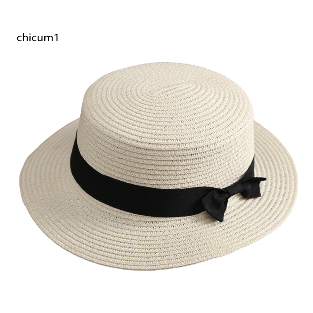 Mũ Cói Rộng Vành Chống Nắng Đính Nơ Thời Trang Cho Nữ