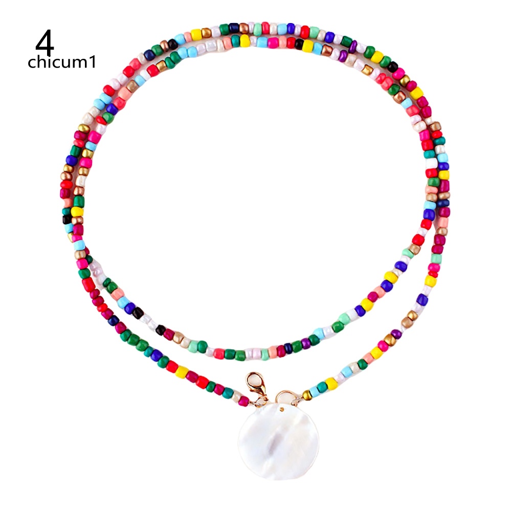 Vòng cổ Hai Lớp Đính Vỏ Sò Phong Cách Bohemian