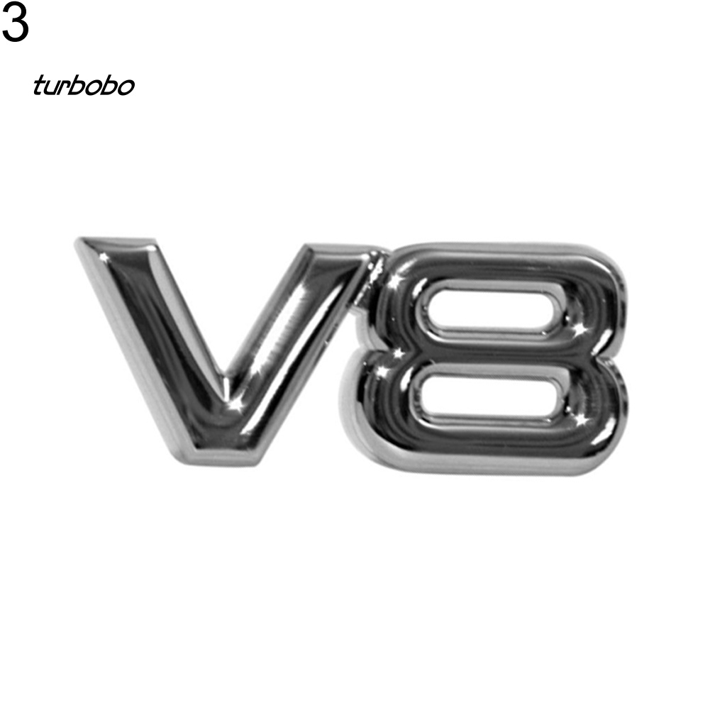 Miếng DáN Kim LoạI Trang Trí Đuôi Xe Hơi Thể Thao turbobo 4WD V6 V8