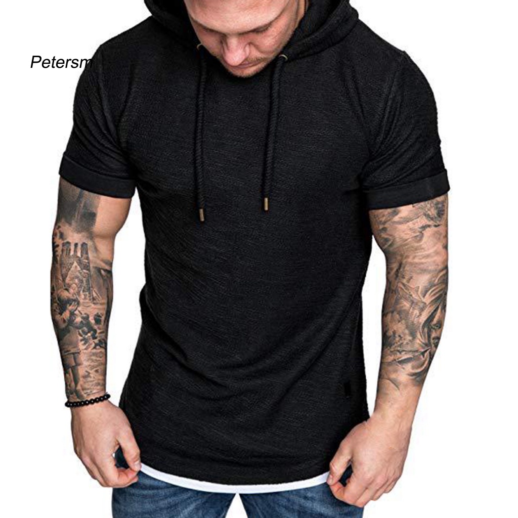 Áo Hoodie Tay Ngắn Dáng Ôm Phong Cách Thể Thao Thời Trang Cho Nam