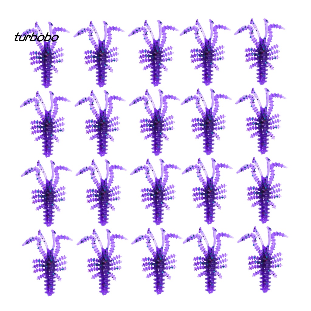 20 Mồi Tôm Giả Câu Cá Bằng Nhựa PVC Linh Hoạt Tái Sử Dụng Được