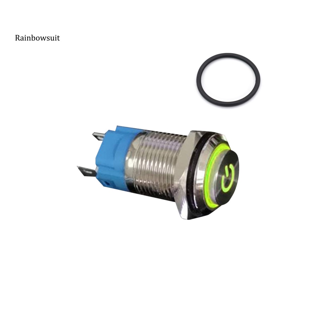 Nút Công Tắc Tự Khóa Bằng Kim Loại 16mm Chống Nước Có Đèn LED