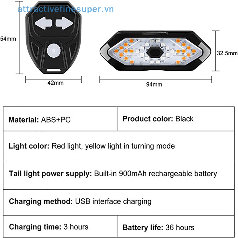 Đèn Tín Hiệu Điều Khiển Từ Xa Cho Xe Đạp AFS