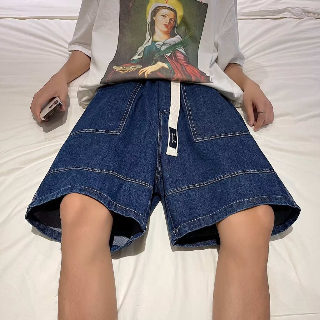 Quần Short Denim Phong Cách Đường Phố Nhật Bản Thời Trang Mùa Hè Mới 2023