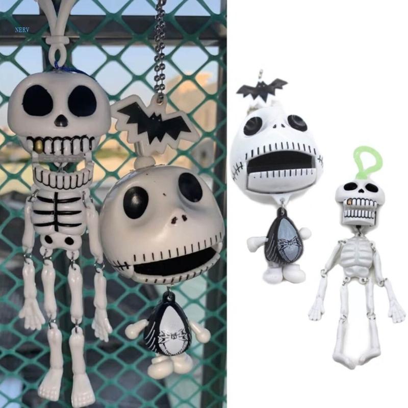 Set 2 Móc Khóa Hình Đầu Lâu Halloween Vui Nhộn