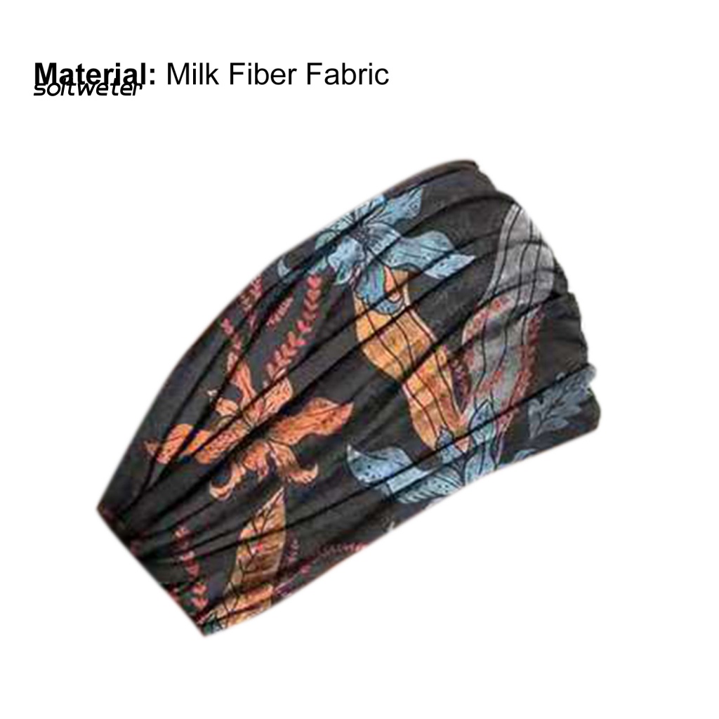 Băng Đô Cài Tóc In Họa Tiết Hoa Màu Sáng Thoải Mái Dùng Tập Yoga