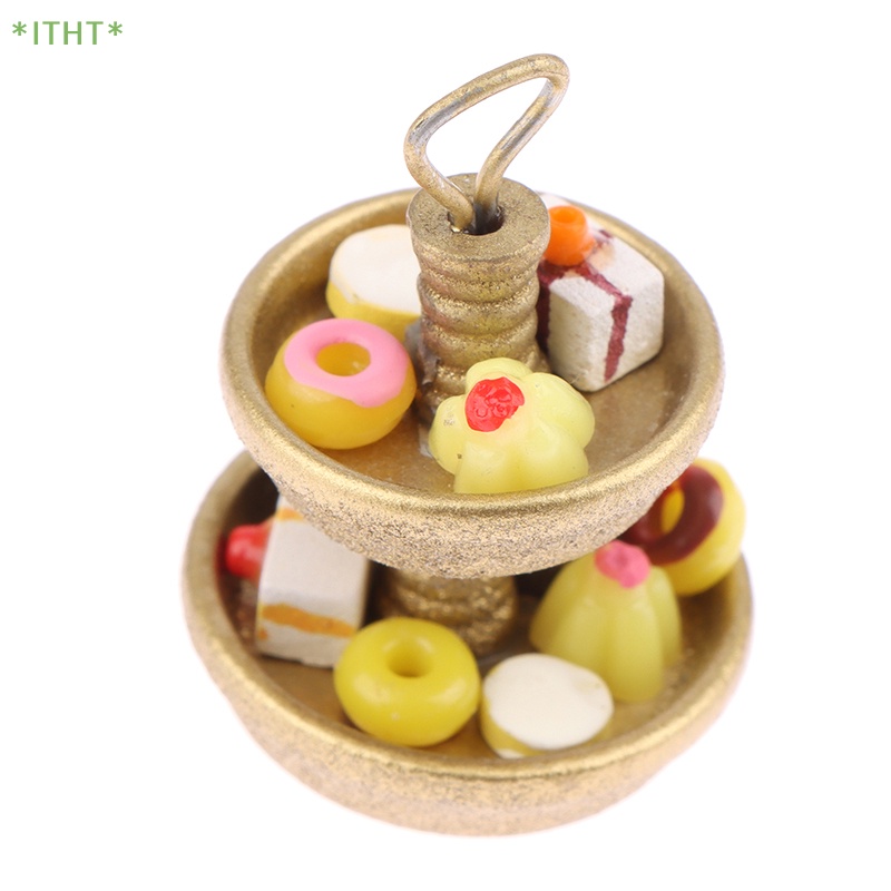 Khay Đựng Bánh Tráng Miệng Hai Tầng Trang Trí Nhà Búp Bê 1: 12 Mới