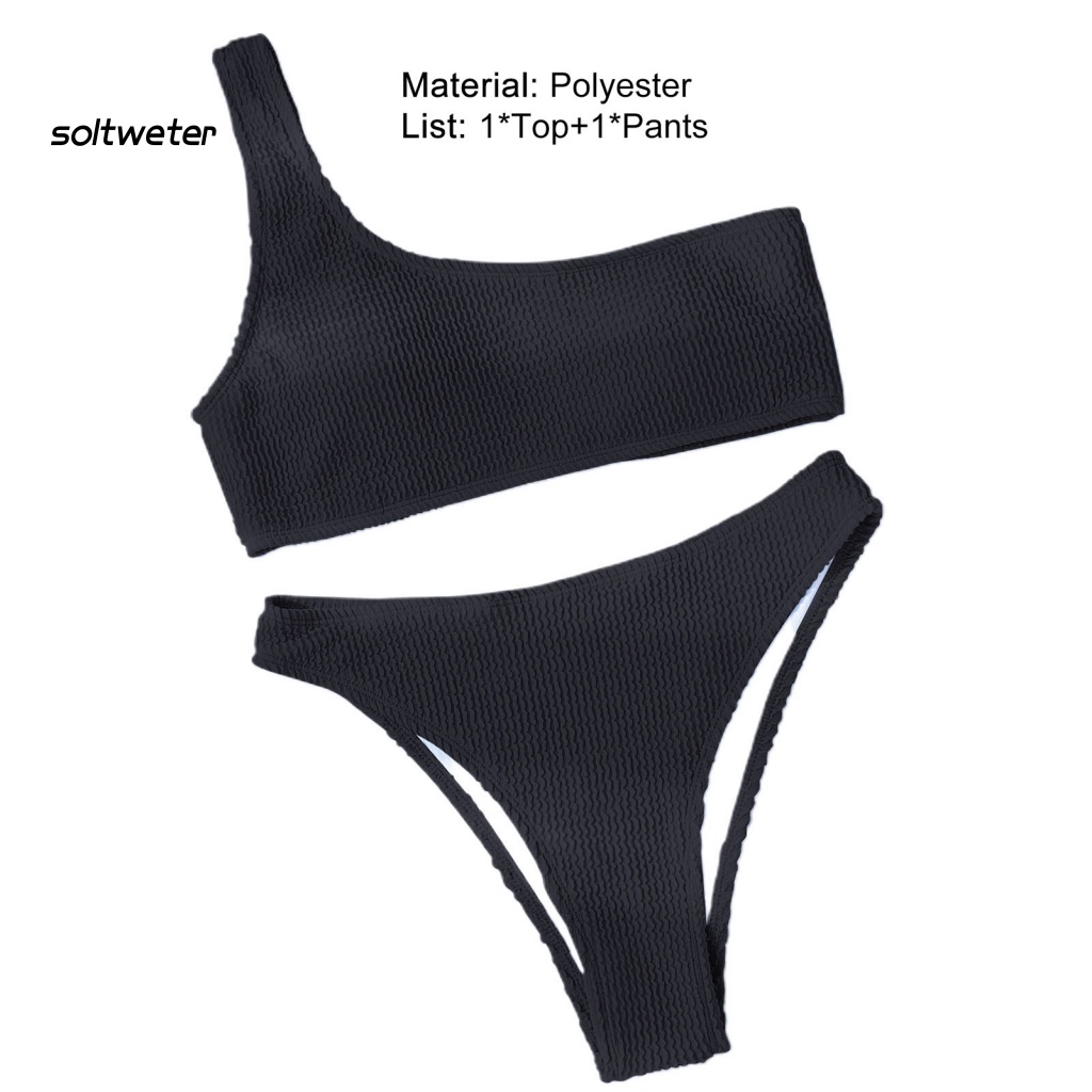 Bộ Bikini 2 Mảnh Lưng Cao Mềm Mại Thoải Mái Cho Nữ