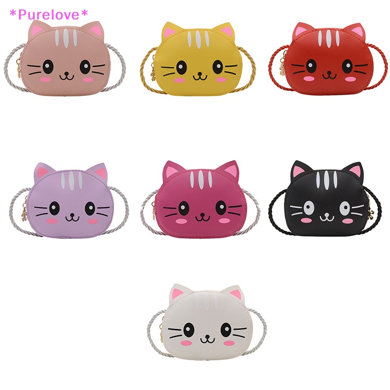 Túi Đeo Chéo Mini Có Khóa Kéo In Hình Mèo Dễ Thương Thời Trang Mùa Hè Cho Bé Trai Và Gái Mới