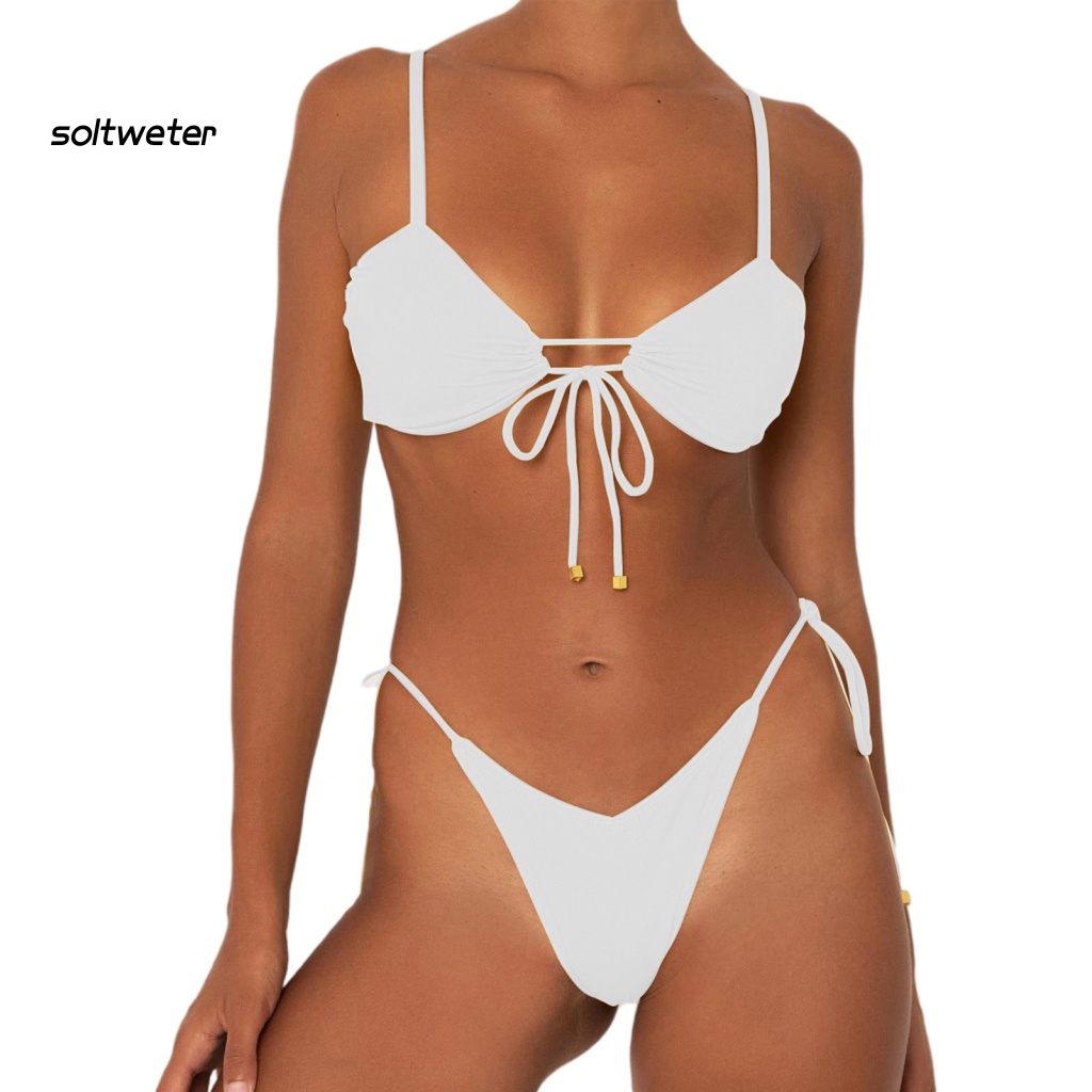 Bộ Bikini 2 Mảnh Màu Sắc Thời Trang Gợi Cảm Cho Nữ