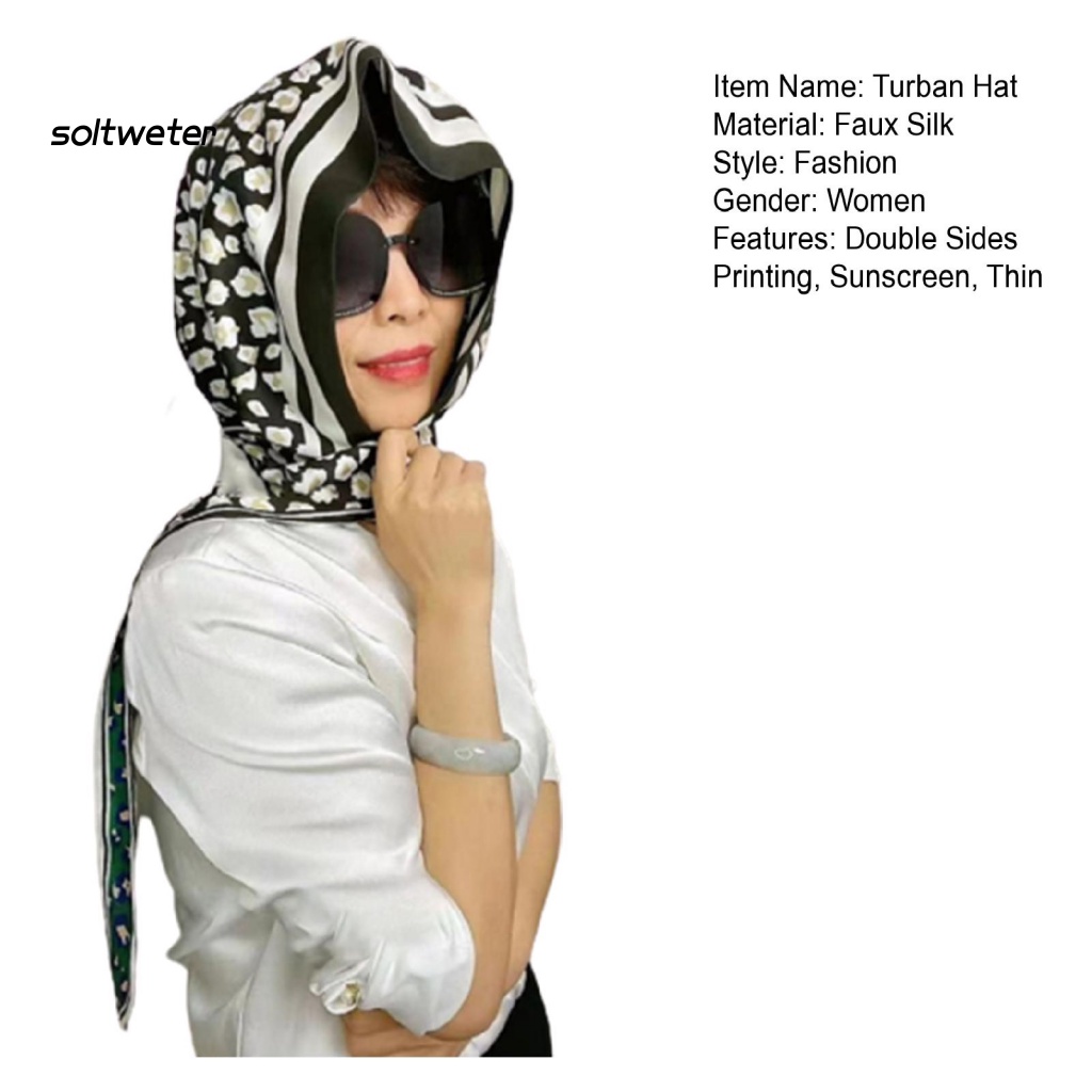 Mũ Turban Giả Lụa Hai Mặt In Họa Tiết Thời Trang Chống Nắng Dùng Hóa Trang