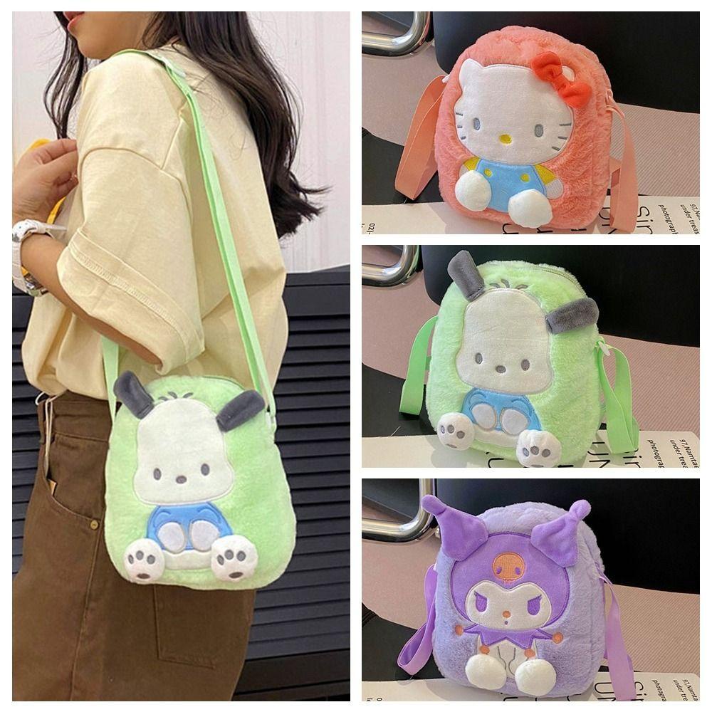 BLISS Túi Đeo Chéo Đựng Điện Thoại Bằng Vải Bông Kuromi Cinnamoroll Hoạt Hình Đáng Yêu