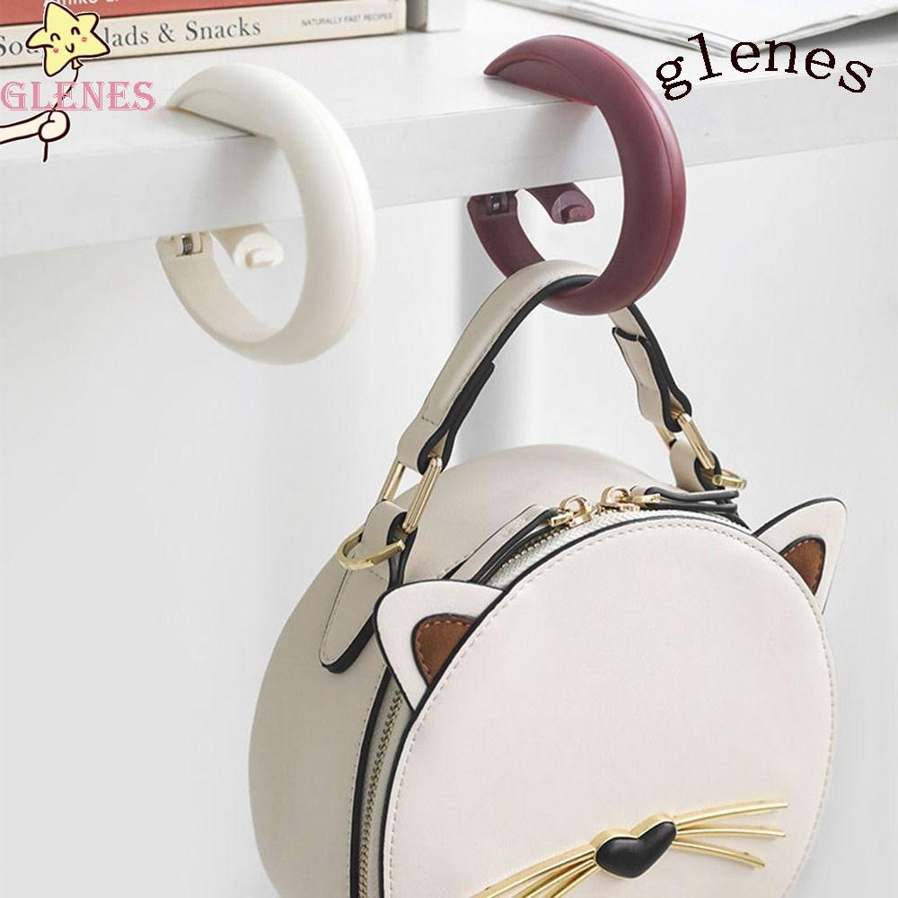 GLENES Móc Treo Túi Xách Bằng Nhựa Đa Năng Thiết Kế Gấp Gọn Không Cần Khoan Tiện Dụng Cho Phòng Ngủ