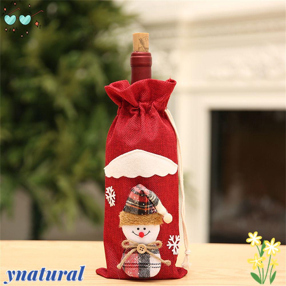 YNATURAL Vỏ Bọc Chai Rượu Hoạ Tiết Giáng Sinh Dễ Thương