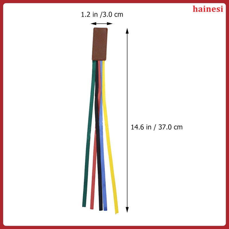 Bộ 2 Thẻ Đánh Dấu Sách Bằng Da Đính Ruy Băng Nhiều Màu Tinh Tế Trang Trí Học Sinh