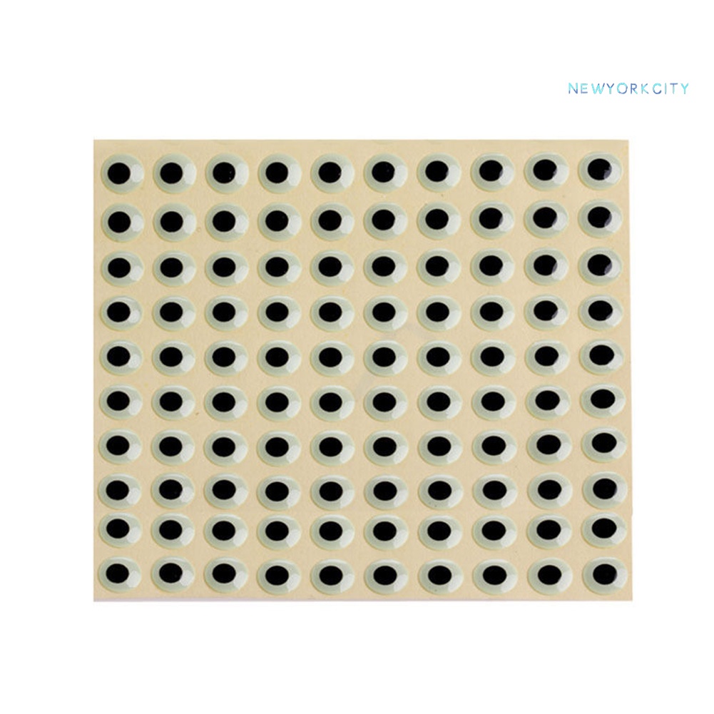 Bộ 100 Mắt Cá 3D 3-9mm Gắn Mồi Câu Giả