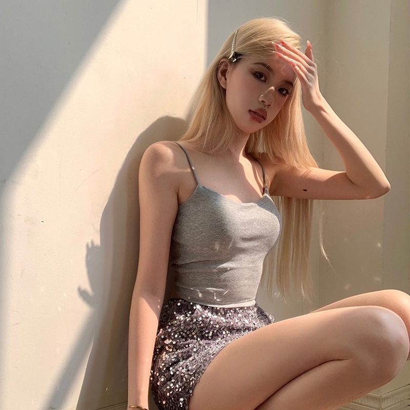 Áo Croptop Sát Nách Hở Lưng Màu Sắc Thời Trang Mùa Hè Cho Nữ