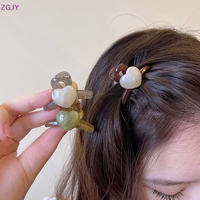 Zgjy Kẹp Tóc Mini Hình Trái Tim Nhiều Màu Sắc Phong Cách Hàn Quốc Cho Nữ Giới Mới