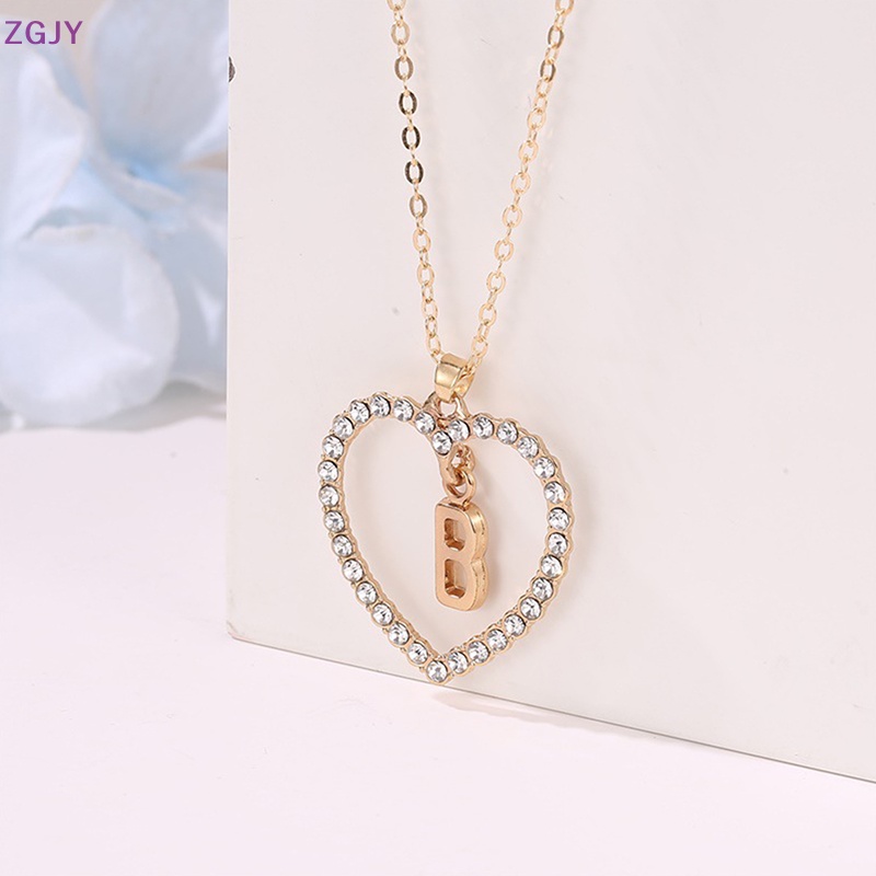 Vòng cổ Mặt Trái Tim Đính Đá 26 Đầu A-Z Thời Trang Cho Nữ Mới