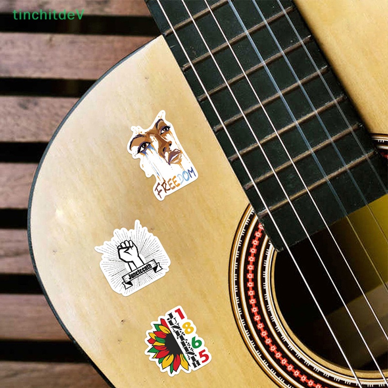 Bộ 50 Miếng Dán Trang Trí Xe Hơi / Laptop / Vali / Điện Thoại DIY Hình Nữ Thần Tự Do Màu Đen