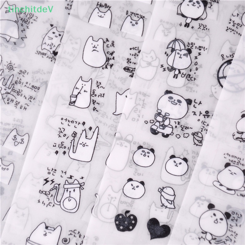 [TinchitdeV] Set 6 Miếng Dán Pvc Hình Gấu Trúc Dễ Thương Trang Trí Sổ Tay Nhật Ký Điện Thoại [Mới]