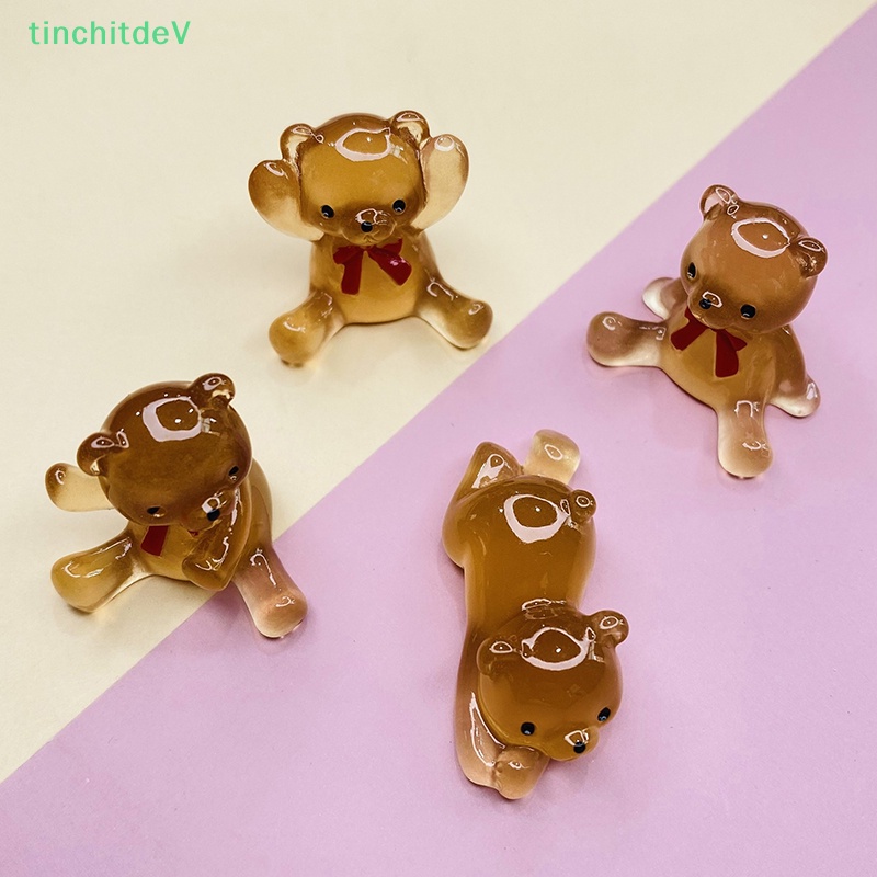 [TinchitdeV] Set 2 Kẹp Tóc Hình Nơ Gấu Dạ Quang Resin DIY Đáng Yêu Dành Cho Sổ Lưu Niệm [Mới]