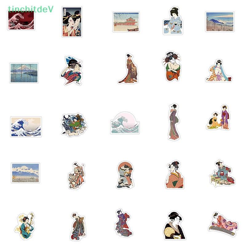 Bộ 50 Nhãn Dán Trang Trí Ván Trượt / Điện Thoại Kiểu Nhật Bản Diy