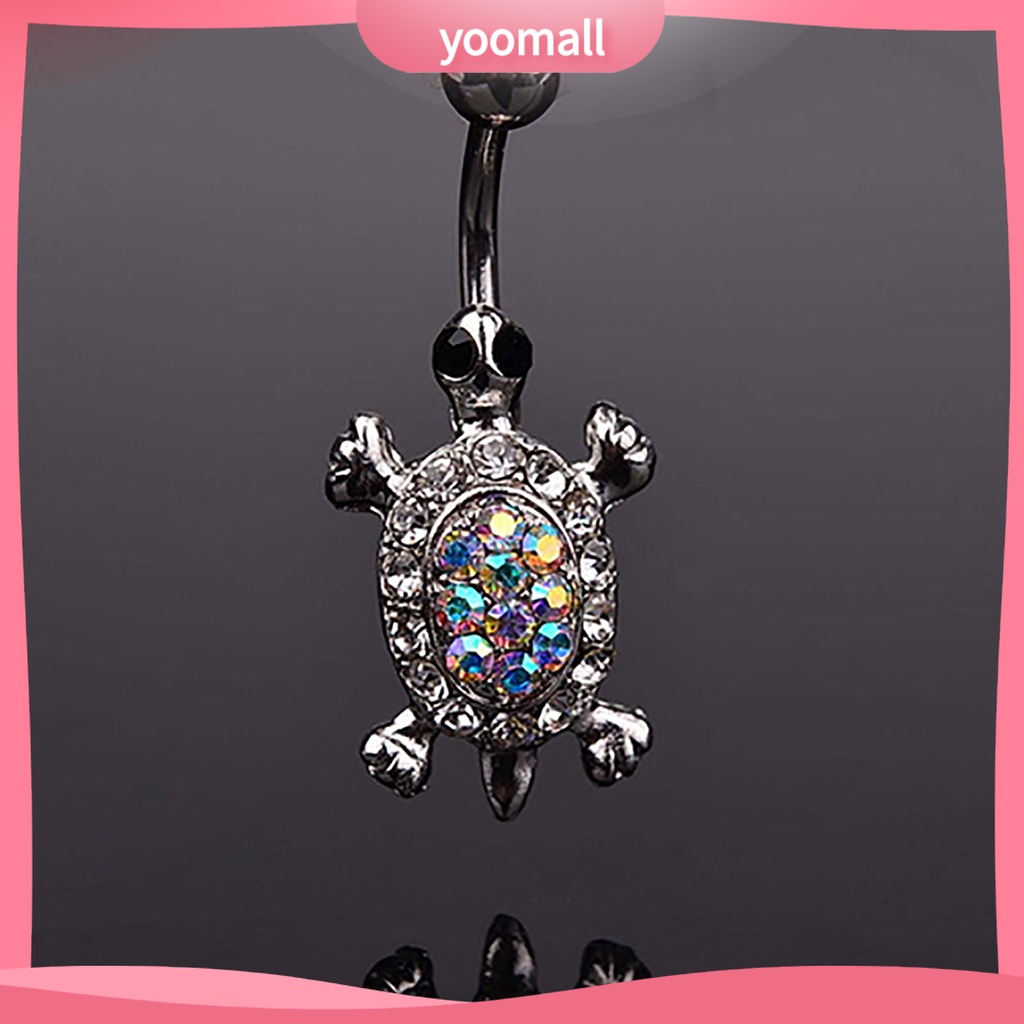 Khuyên Rốn Hình Rùa Đính Đá Nhiều Màu Dễ Thương 16G