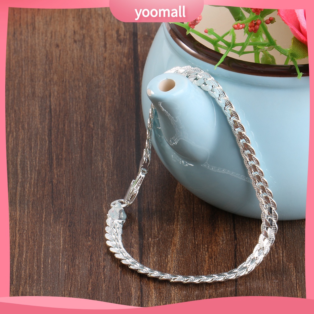 Vòng Tay Mạ Bạc Dạng Chuỗi Đơn Giản Thời Trang Cho Nam